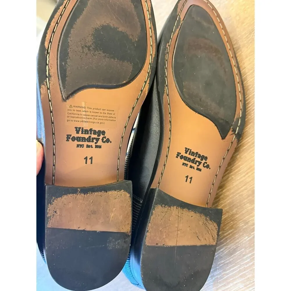 Vintage Foundry Co Black Leather Lace Up Oxford Dress Shoes Men 11